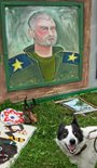 Портрет директора Алтайского заповедника и собака