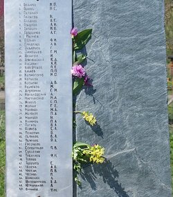 Мемориал погибшим в годы Великой отечественной войны 1941-1945 годов, установленный в с. Яйлю, на берегу Телецкого озера