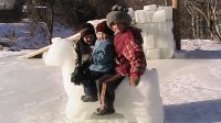 Построили ледяной городок 