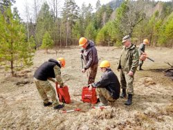В Алтайском заповеднике прошли учения по тушению лесных пожаров